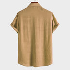 Men's Classic Solid Jacquard Short-Sleeve Shirt | 16/172022