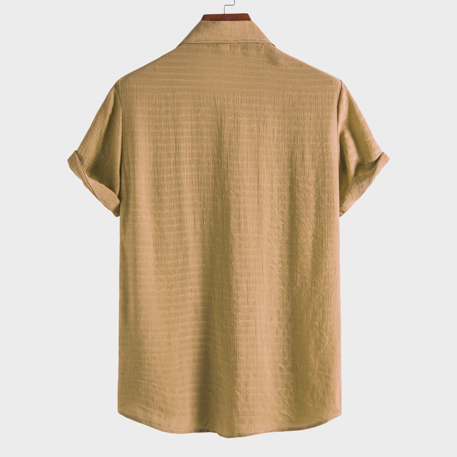 Men's Classic Solid Jacquard Short-Sleeve Shirt | 16/172022