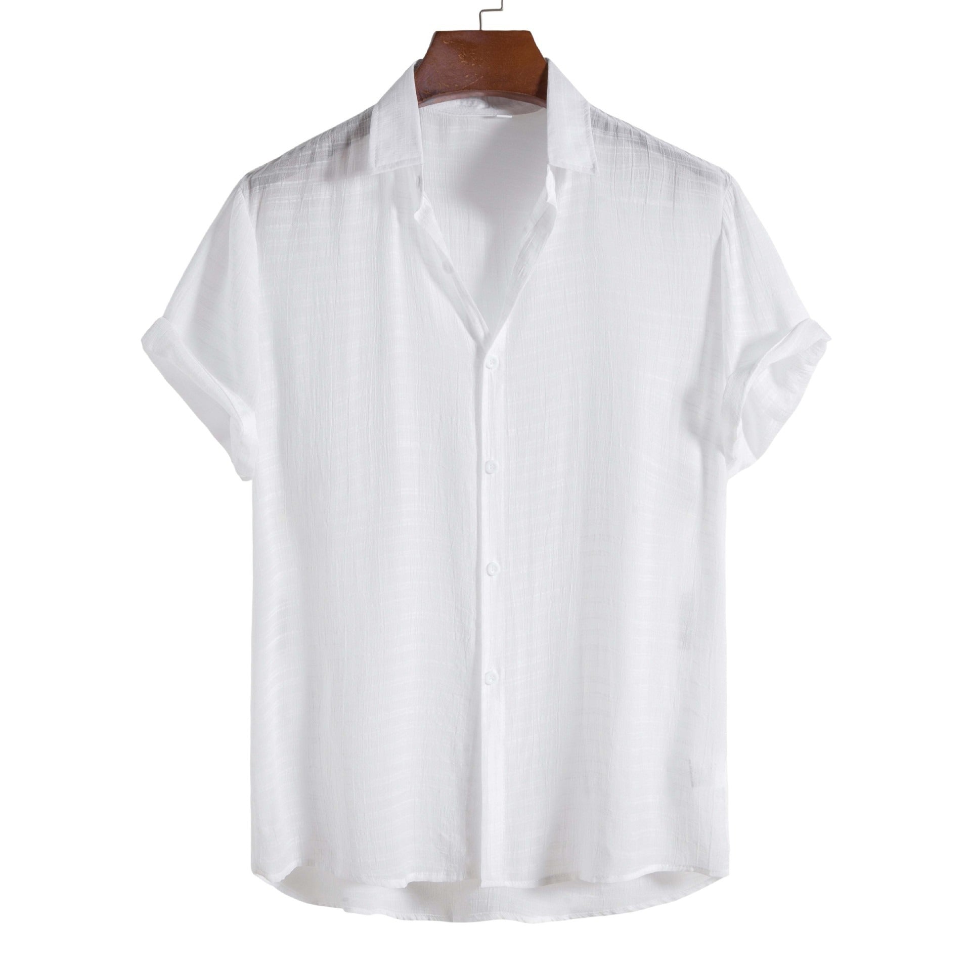 Men's Classic Solid Jacquard Short-Sleeve Shirt | 16/172022