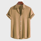 Men's Classic Solid Jacquard Short-Sleeve Shirt | 16/172022