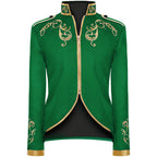 Medieval Royal Prince Jacket | Gold Embroidered Stand Collar Coat | Halloween Noble Cosplay Costume for Men & Women