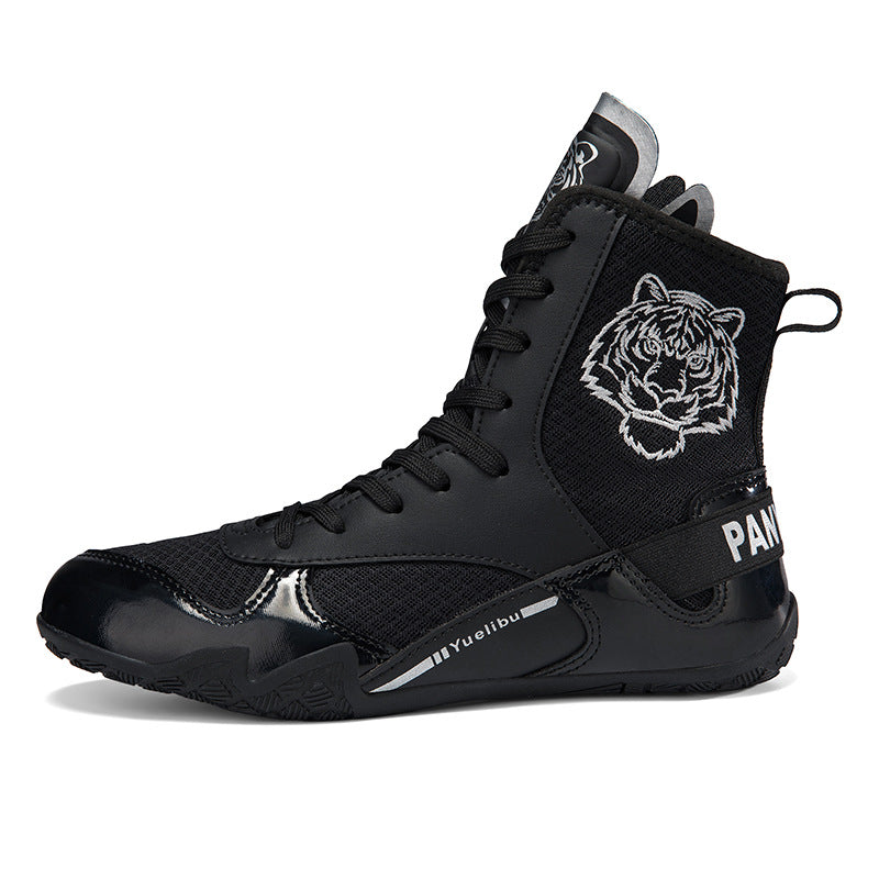 Qiku Bao Combat Sports Shoes | Unisex Wrestling & Boxing Shoes | Gum Rubber Sole for Muay Thai & Martial Arts | QK1139