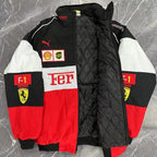F1 Ferrari Embroidered Racing Suit Jacket Retro Style Motorcycle Riding Jack Daniel Jacket for Spring & Autumn