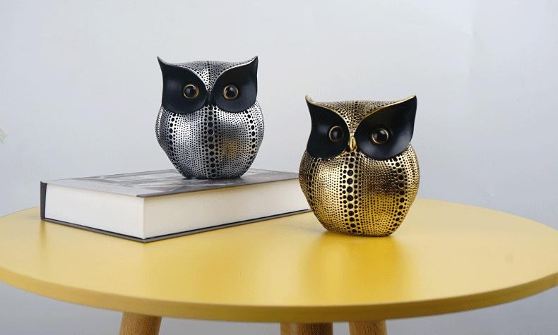 Resin Creative Owl Ornaments Nordic Bird Model Crafts for Living Room Home Décor | RDW001