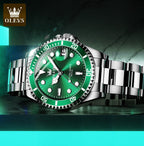 Men's Premium Stainless Steel Band Quartz Watch with Calendar Fashion Wristwatch | OLEVS5885