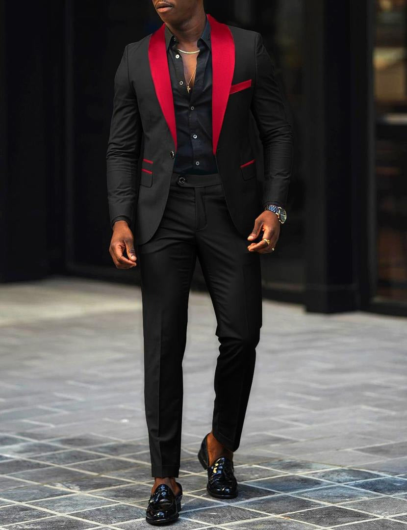 Black and red tuxedos for weddings best sale