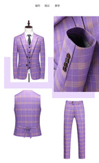 Men's Slim Fit Wedding Suit Three-Piece Set | Modern Groom Business Suit | Fashion Business Banquet Blazer | 6920