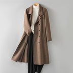 100% Wool Double-Faced Long Overcoat | Men’s Premium Knee-Length Wool Coat | Tailored Business & Casual Outerwear | 86713