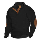 Men's Stand Collar Jacquard Knit Sweater Lightweight Long Sleeve Casual Pullover for Spring & Autumn | DF-4