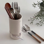 MGMC Drainage Chopstick Holder | Kitchen Utensil Organizer with Auto-Drain Base | Modern Countertop Storage Bucket for Spoons & Forks | FT010