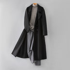 Ekeweer Longline 100% Wool Coat for Tall Men | Double-Faced Wool Overcoat | Handcrafted Fall & Winter Long Trench Coat | 86765