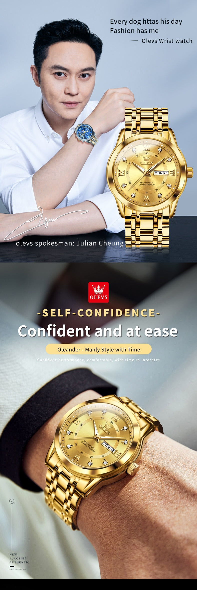 Luxury Stainless Steel Quartz Watch for Men High Quality Casual & Business Gold Wristwatch | 5513