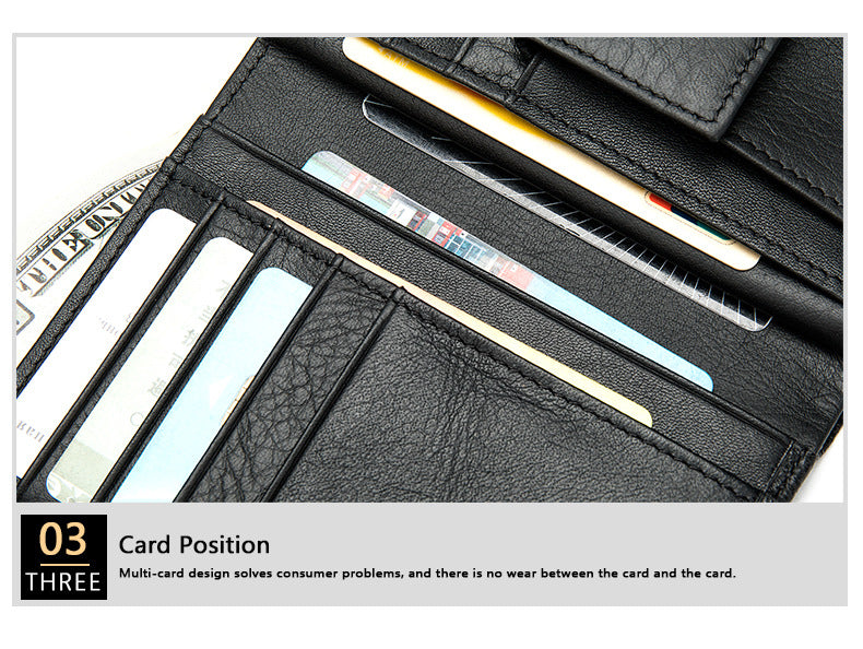 Anti-Magnetic RFID Blocking Genuine Leather Wallet Men's Slim Card Holder & Purse | 1131