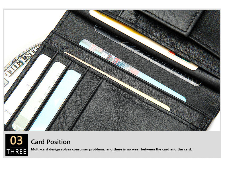 Anti-Magnetic RFID Blocking Genuine Leather Wallet Men's Slim Card Holder & Purse | 1131