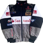 F1 Mercedes-Benz Full Embroidery Racing Jacket | Official Team Style Moto Jacket for Street & Track | BZ08
