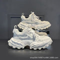 Men's Genuine Leather Height-Increasing Dad Sneakers 2026 Chunky Mesh & Leather Casual Shoes with Elevated Sole