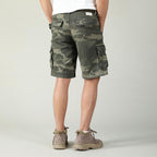 Men's Summer Loose Straight Belt Outdoor Solid Cotton Multi Pocket Shorts | 170
