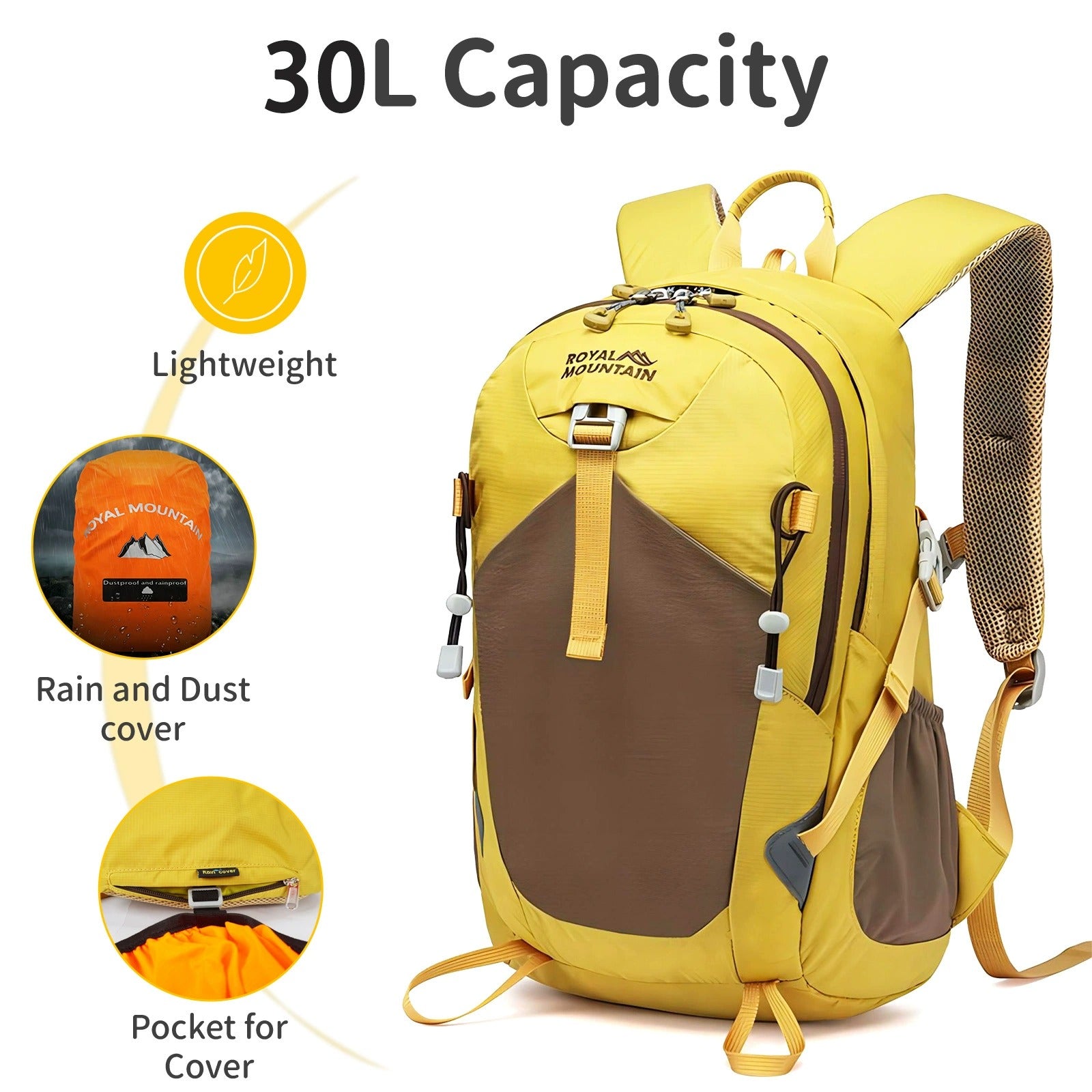 Royal Mountain 30L Hiking Backpack – Lightweight Waterproof Daypack UK | 1782A