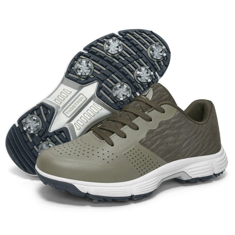 THESTRON Men's Big Size Waterproof Golf Shoes | Spiked Athletic Sneakers Size US 7-15 | T615