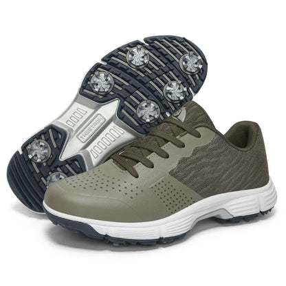 THESTRON Men's Big Size Waterproof Golf Shoes | Spiked Athletic Sneakers Size US 7-15 | T615