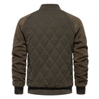 Stylish Men's Fleece-Lined Quilted Jacket with Double Pockets & Raglan Sleeves – Perfect Casual Top | JK812