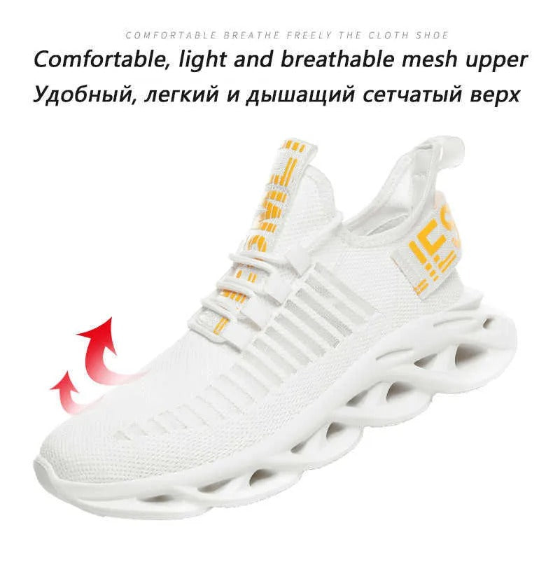 Men's Breathable Knit Walking Sneakers Lightweight Athletic Shoes Comfortable Low Top Shoes | G101