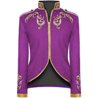 Medieval Royal Prince Jacket | Gold Embroidered Stand Collar Coat | Halloween Noble Cosplay Costume for Men & Women