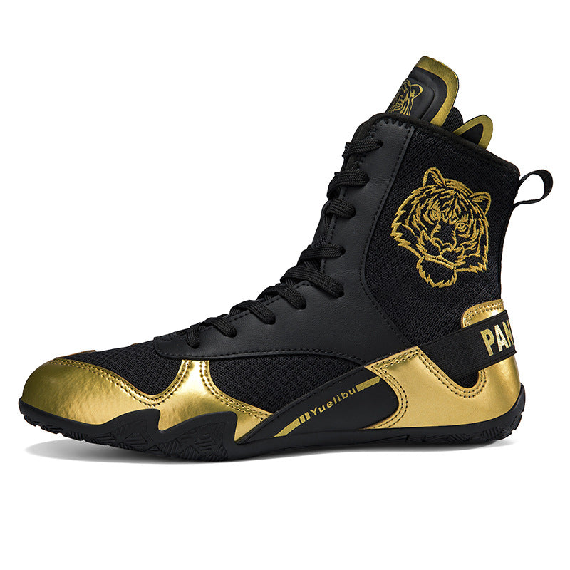 Qiku Bao Combat Sports Shoes | Unisex Wrestling & Boxing Shoes | Gum Rubber Sole for Muay Thai & Martial Arts | QK1139