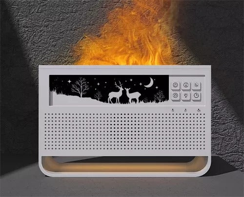 New Fancy Design 200ml Baby Care Sleeping Simulation 3d Fire Lamp Flame White Noise USB Music Essential Oil Diffuser | VR-WN03