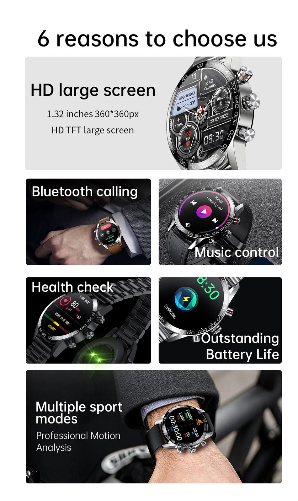 Mens fashion 2024 smart watch