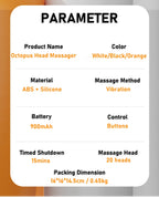 Smart Vibration Full Body Relax Scalp Head Massage Machine Relieves Fatigue Octopus Electric Head Scalp Massager | MZ-HM156