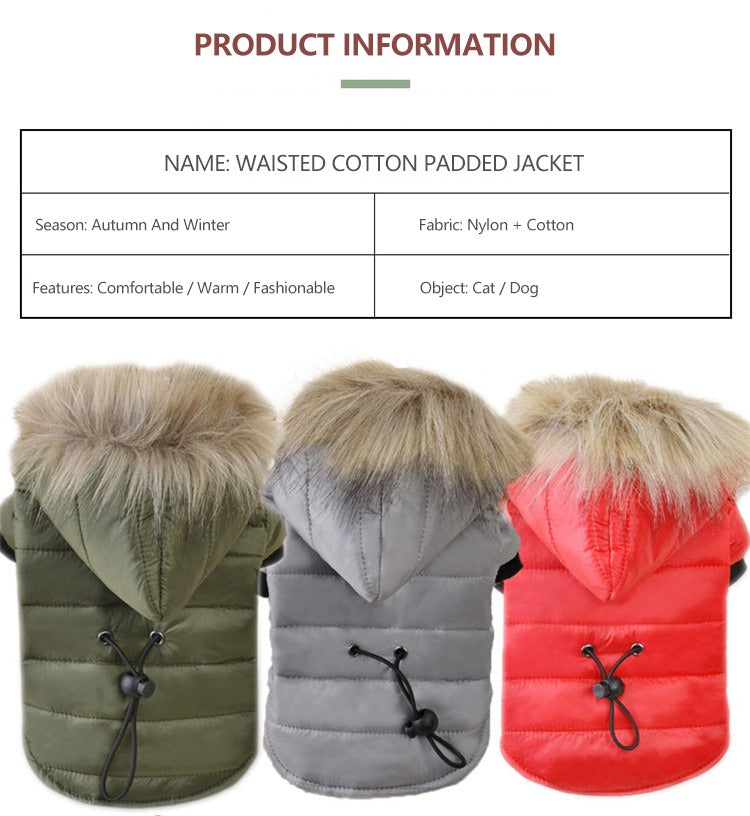 Pet Clothing Winter Puffer Coat Luxury Cotton Light Warm Down Jacket Dog Two-Leg Cotton Suit Pet Clothes |