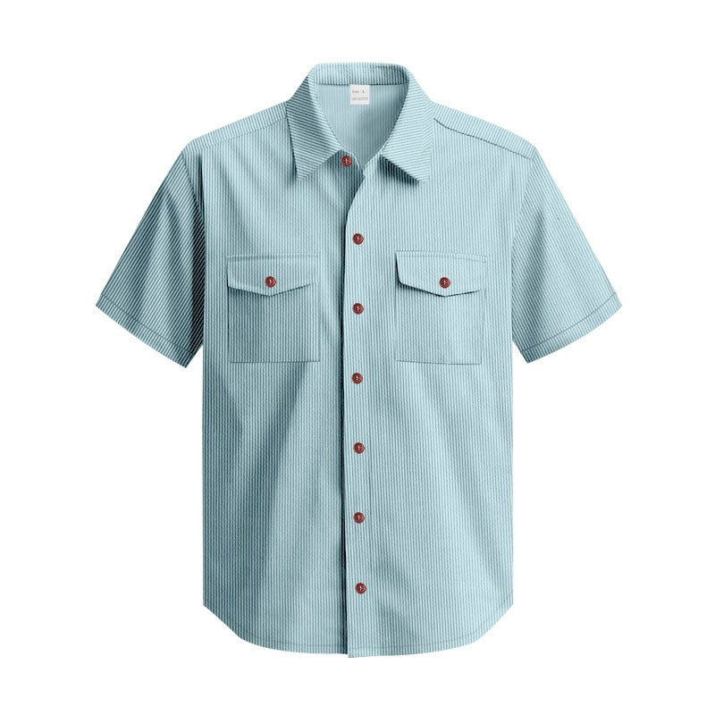 Men's Heavyweight Corduroy-Texture Work Shirt - 2025 Summer Relaxed Fit Casual Top | YH-OB20