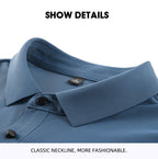 Men's Summer Seamless Ice Silk T-shirt Solid Color Short Sleeve Casual Stretch Polo Shirt | Y678