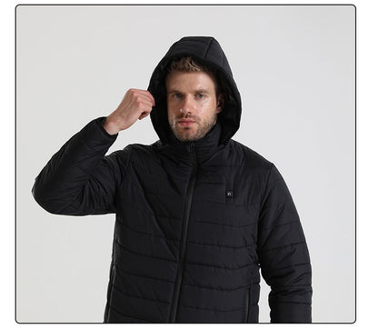 Winter Heated Down Jacket Veste Chauffante Rechargeable Battery USB Electric Heated Hooded Smart Jacket | M09