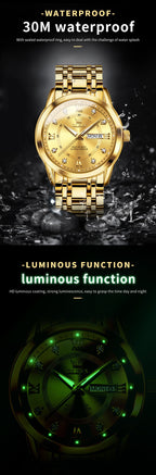 Luxury Stainless Steel Quartz Watch for Men High Quality Casual & Business Gold Wristwatch | 5513