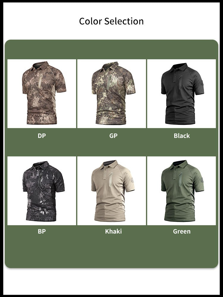 Combat Quick-Dry Tactical Polo Breathable Short-Sleeve Summer Shirt for Outdoor Activities |