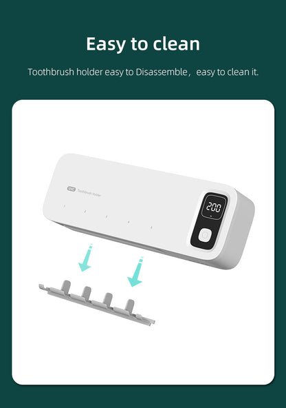 UVC Toothbrush Sterilizer Wall-Mounted Family Holder with USB Charging & Fan Drying | S138