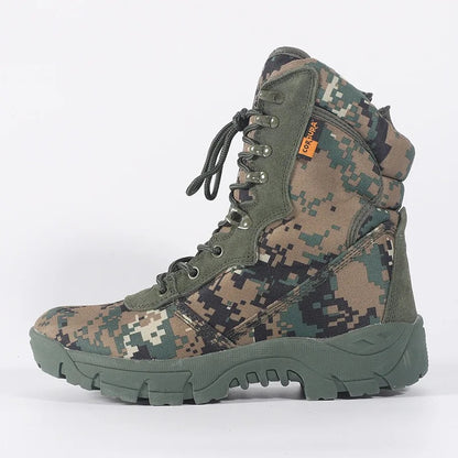 Chaussures d'entraînement en plein air pour hommes, bottes de combat de l'armée avec fermeture éclair latérale | Q3-1