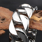 Men’s Thick Titanium Steel Bracelet Glossy & Domineering Fashion Jewelry Trendy Piece Bracelet | KB31778-D