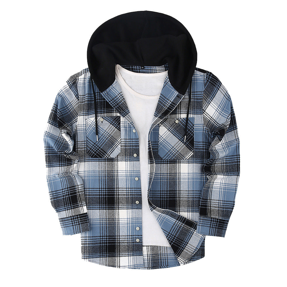 Plaid flannel hooded shirt best sale