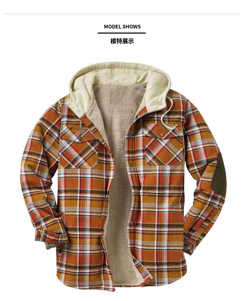 Men’s Premium Lightweight Flannel Hoodie – Stylish Cotton Shirt Jacket for Casual Comfort| SY0093