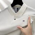Men's Long-Sleeve Polo Shirt Business Casual Cotton T-Shirt with Embroidered Lapel Design | DS