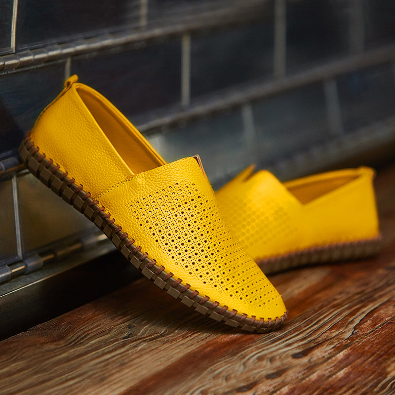 Men’s Genuine Leather Handmade Casual Shoes – Extra Large Sizes 38–50 | Breathable or Solid Upper Options | 955-1