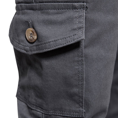 Men's Casual Breathable Spring And Autumn Solid Versatile Cargo Pants | PM32