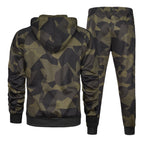 Men's Camouflage Tracksuit Loose Camouflage Hooded Sweatpants Two Piece Set | LK68