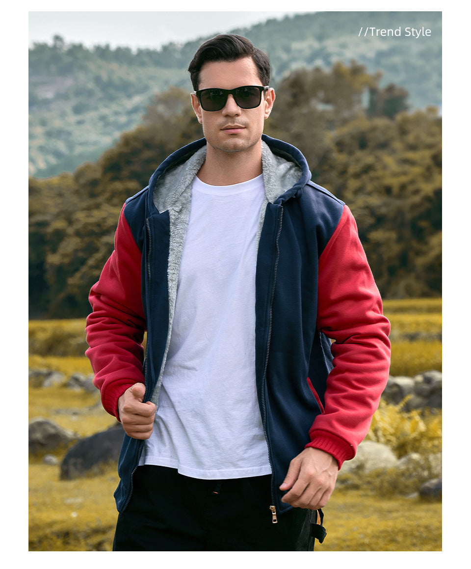 Men's Fleece Hoodie with Zipper Long Sleeve Jackets Casual Hooded Pullover | W02O