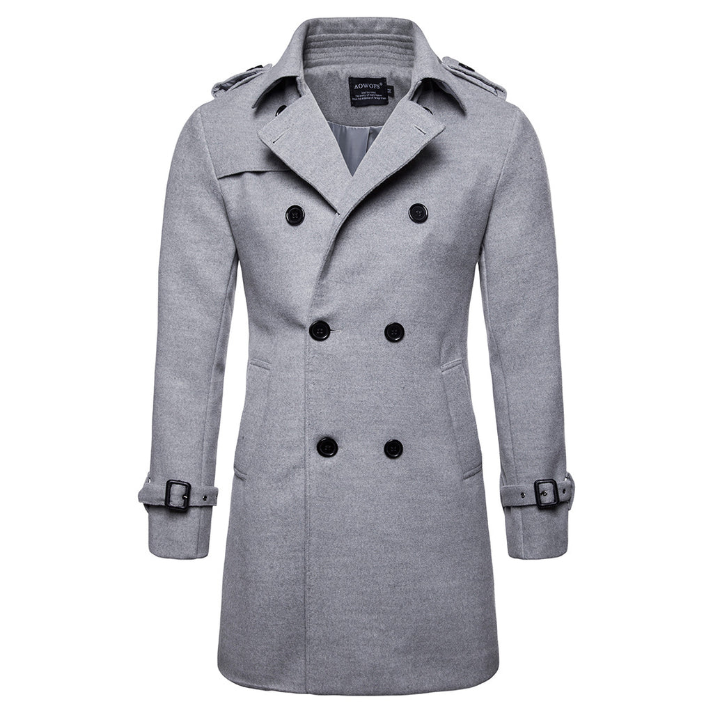 Men's Formal Business Fall Winter Casual Lapel Double Breasted Premium Cotton Coat Long Trench coat Jacket | 9280