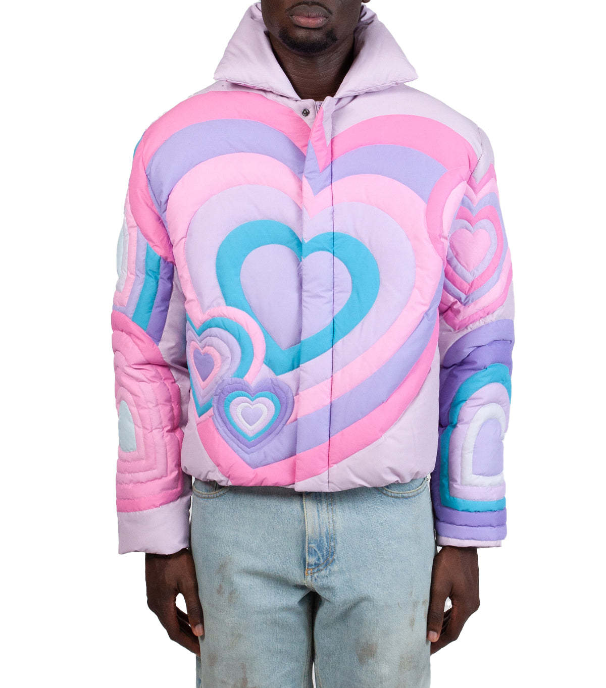 Men's Fashion Rainbow Love Zipper Fly Parka Jackets Winter Warm Coats | G0622