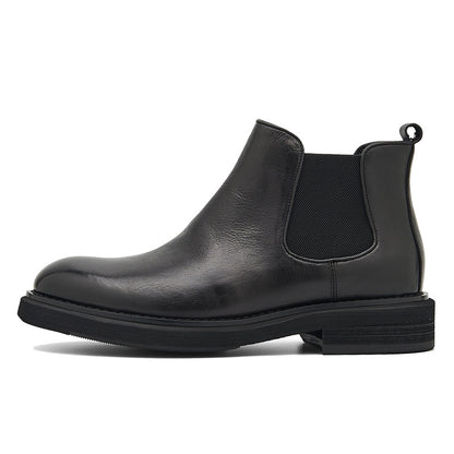 Men's Chelsea Boots | 2025 Autumn Winter British Retro Ankle Boots | Chunky Sole Leather Pull-On Boots | B3923